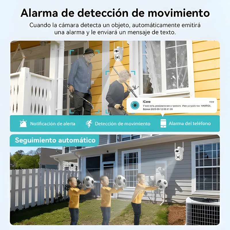 CAMARA DE SEGURIDAD WIFI EXTERIOR 8MP DOBLE LENTE Y BLANCO - 4