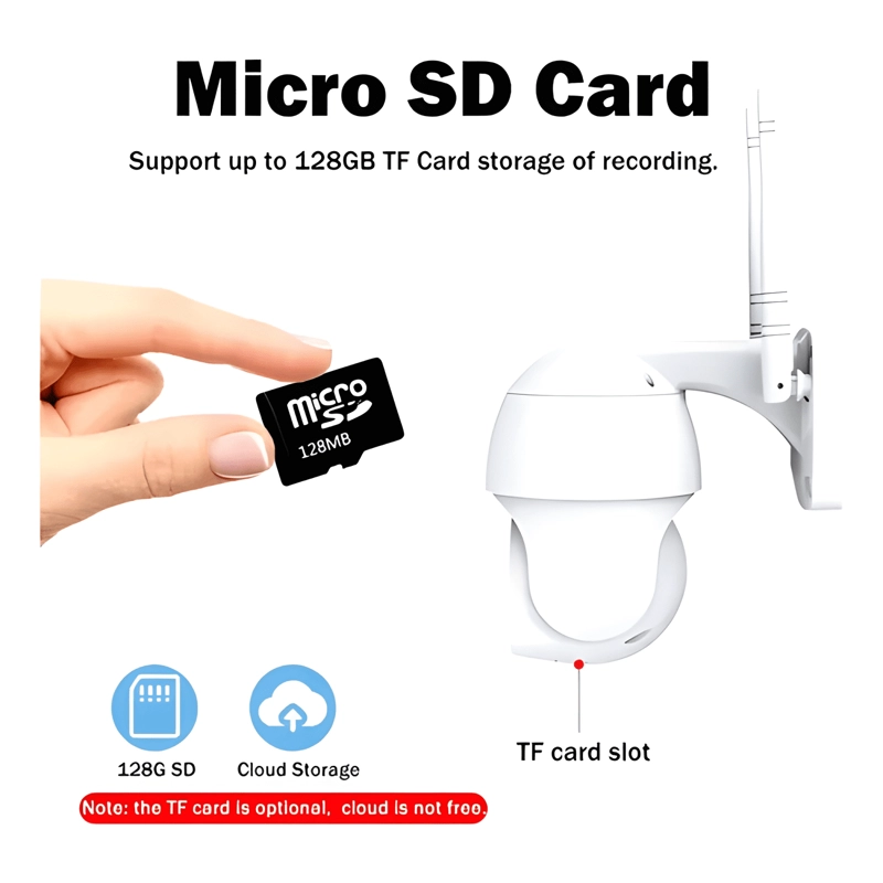 CAMARA IP CON MOVIMIENTO INFRARROJO IMPERMEABLE WIFI BLANCO - 2