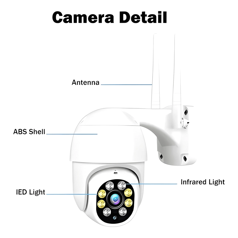 CAMARA IP CON MOVIMIENTO INFRARROJO IMPERMEABLE WIFI BLANCO - 3