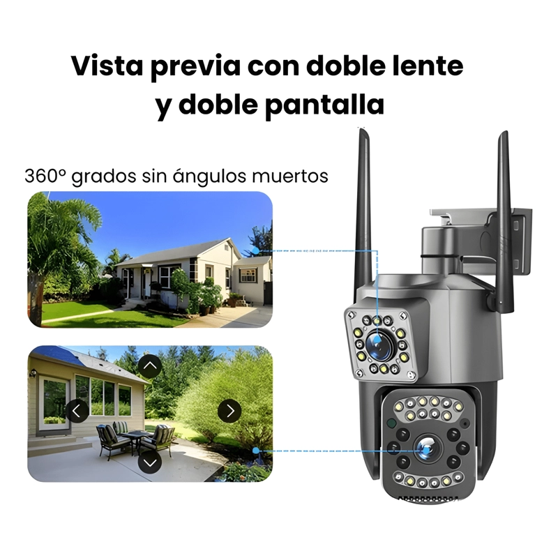 CAMARA DE SEGURIDAD HOGAR DUAL CONEXION CHIP CELULAR 4G - 1