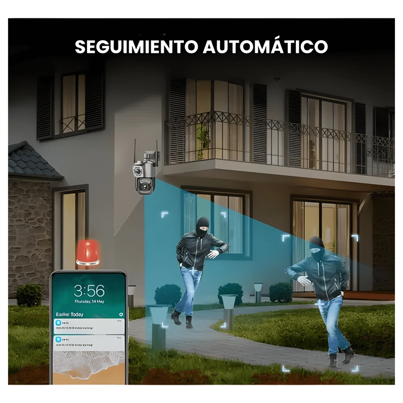 CAMARA DE SEGURIDAD HOGAR DUAL CONEXION CHIP CELULAR 4G - 3
