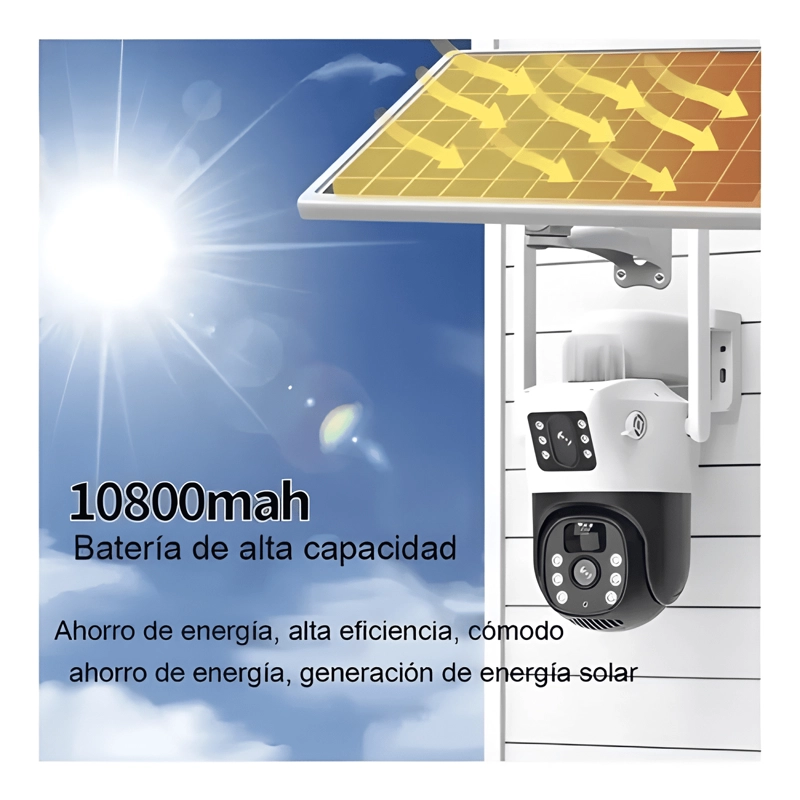 CAMARA DE SEGURIDAD SOLAR 4G DOBLE LENTE + CHIP DE SE - 2