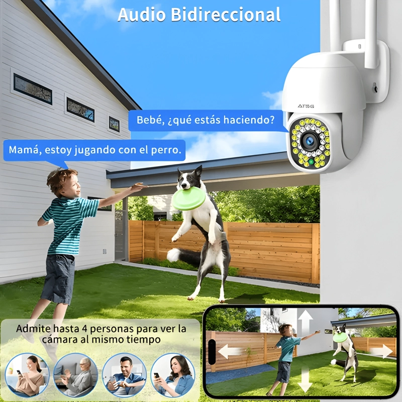 ATSG® 5/2.4G CAMARA DE SEGURIDAD 34 LEDS HD EXTERIOR WIFI6 - 2