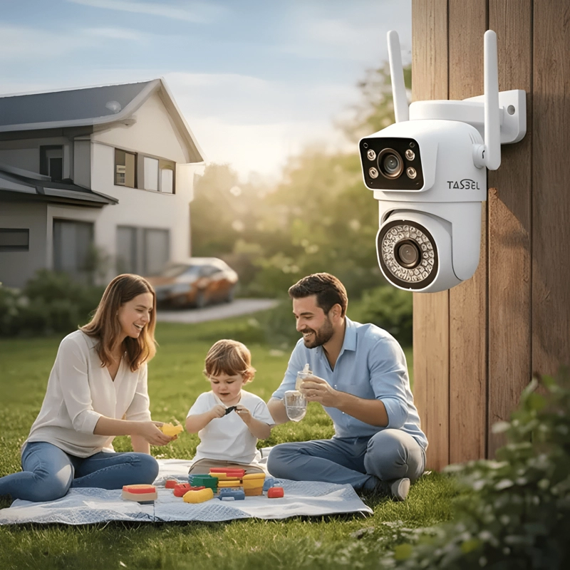CAMARA WIFI IP DE SEGURIDAD EXTERIOR DOBLE LENTE - 3