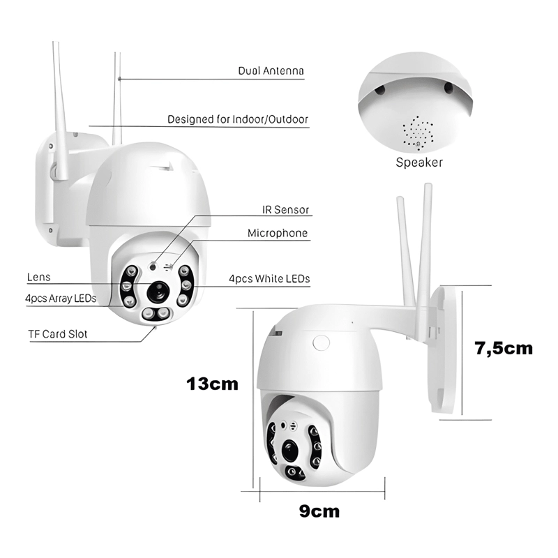 CAMARA SEGURIDAD EXTERIOR WIFI CAMARAS VIGILANCIA IP 4 - 1
