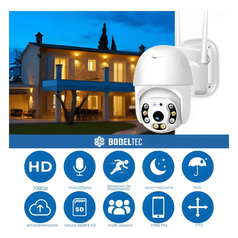 CAMARA DE SEGURIDAD WIFI EXTERIOR 1080P 360° VISION PACK X2 - 4