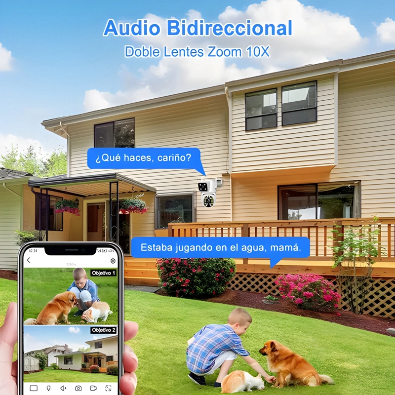 ATSG® DOBLE LENTE CAMARA SEGURIDAD EXTERIOR 8MP PLUS - 2