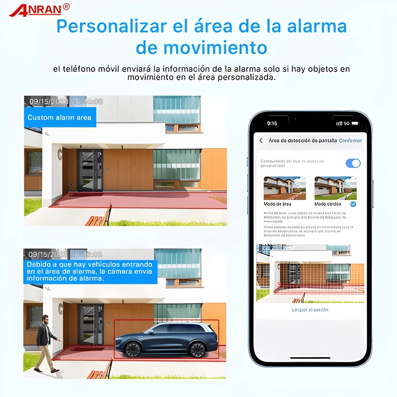 ANRAN 2PCS 5G CAMARA DE SEGURIDAD EXTERIOR WIFI IP HD LITE - 4