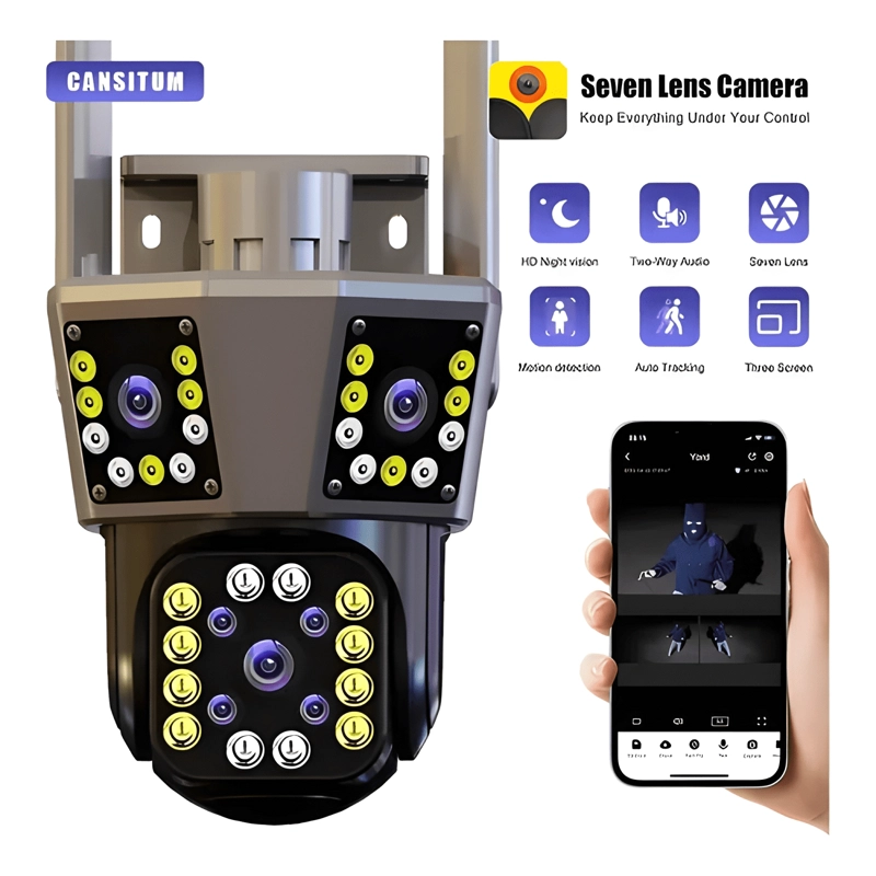 CAMARA DE SEGURIDAD PARA HOGAR 3 LENTE VISION NOCTURNA MCASA - 1