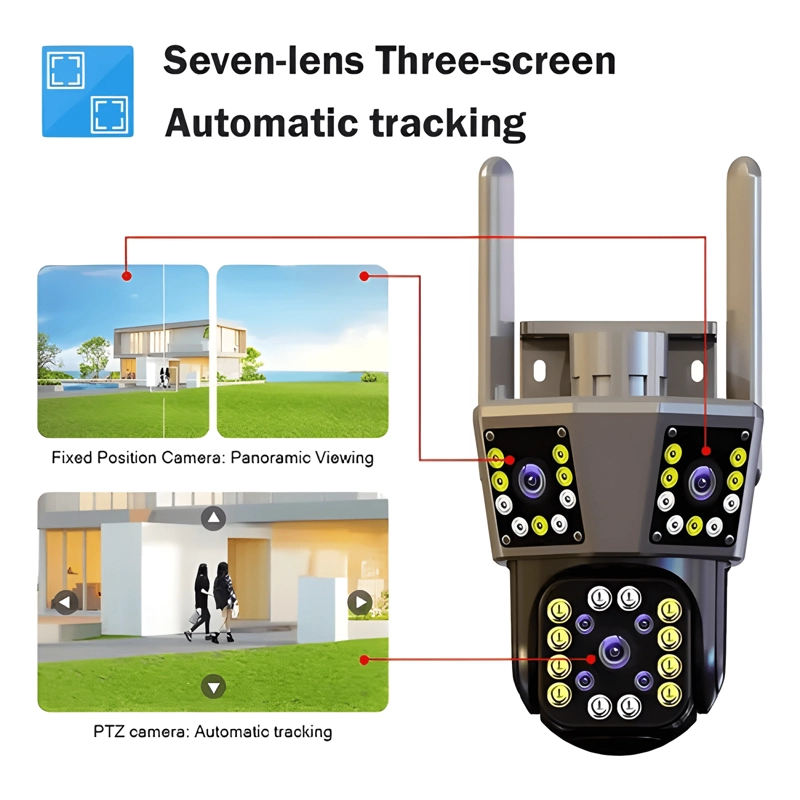 CAMARA DE SEGURIDAD PARA HOGAR 3 LENTE VISION NOCTURNA MCASA - 3