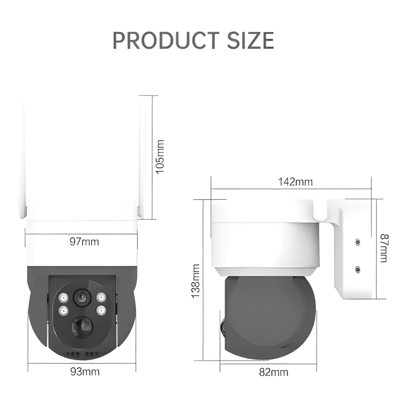 CAMARA SOLAR PARA EXTERIORES IP 1080 INALAMBRICA 360 BLANCO - 3