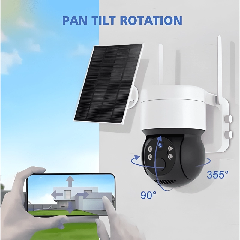 CAMARA SOLAR PARA EXTERIORES IP 1080 INALAMBRICA 360 BLANCO - 4