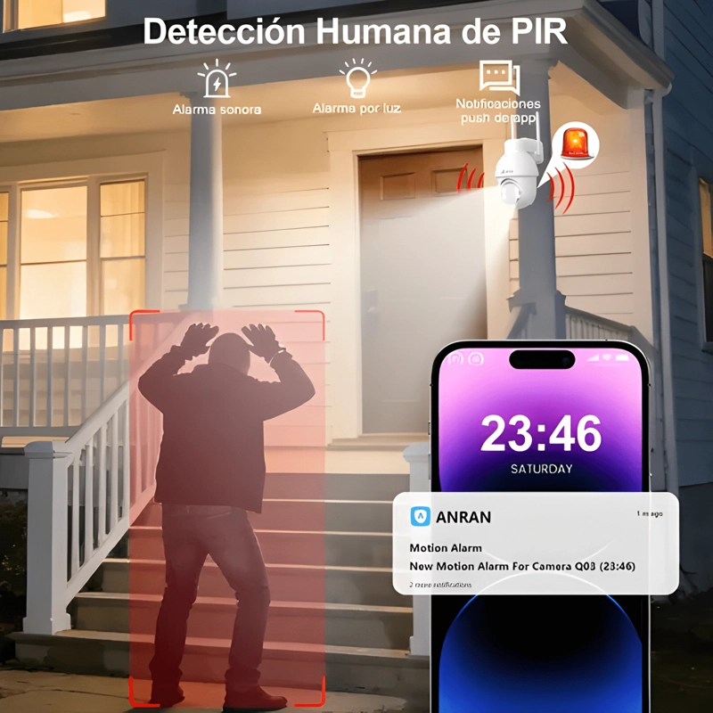 CAMARA SEGURIDAD SOLAR PANEL WIFI IP BATERIA 3MP CON AUDIO - 4