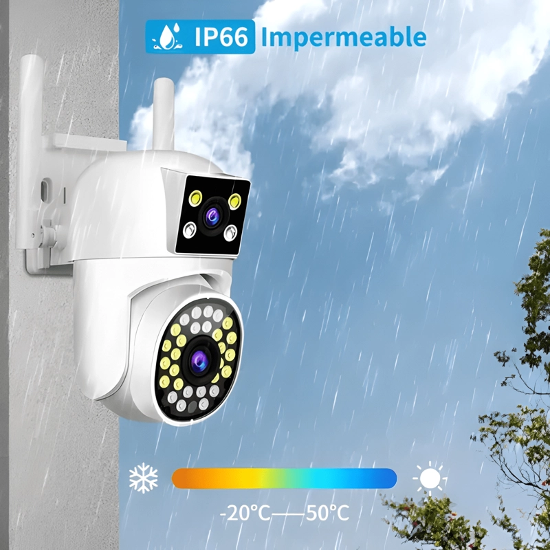 CAMARA WIFI SEGURIDAD IP EXTERIOR DOBLE LENTE WIFI EXTERIOR - 2