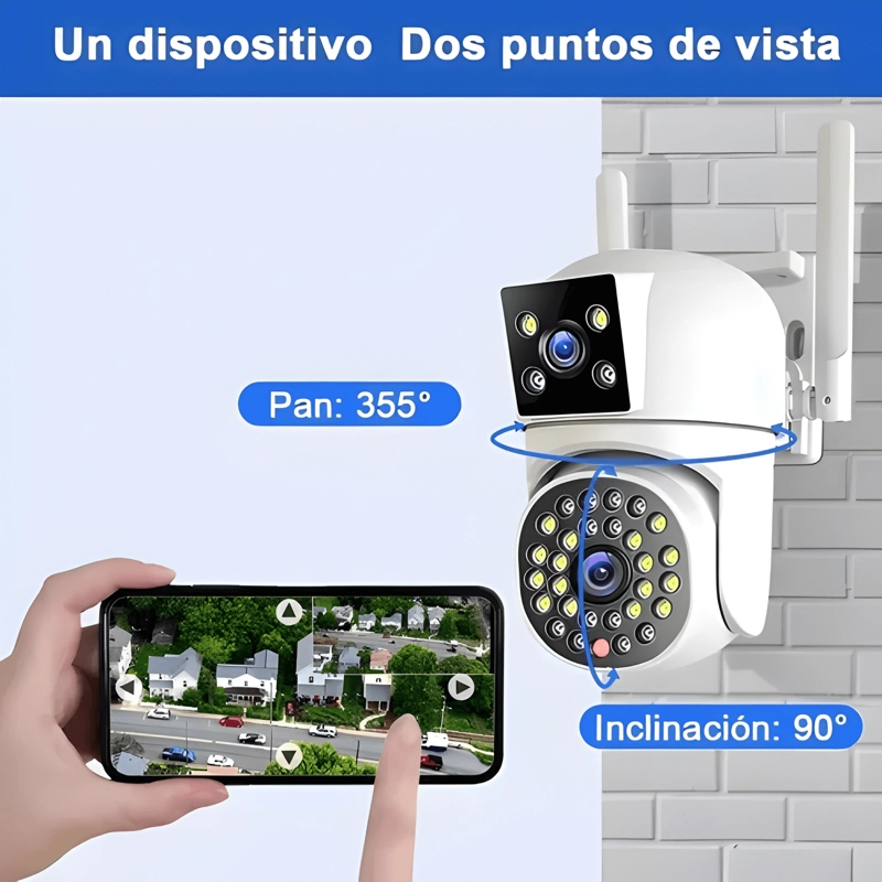CAMARA WIFI SEGURIDAD IP EXTERIOR DOBLE LENTE WIFI EXTERIOR - 3