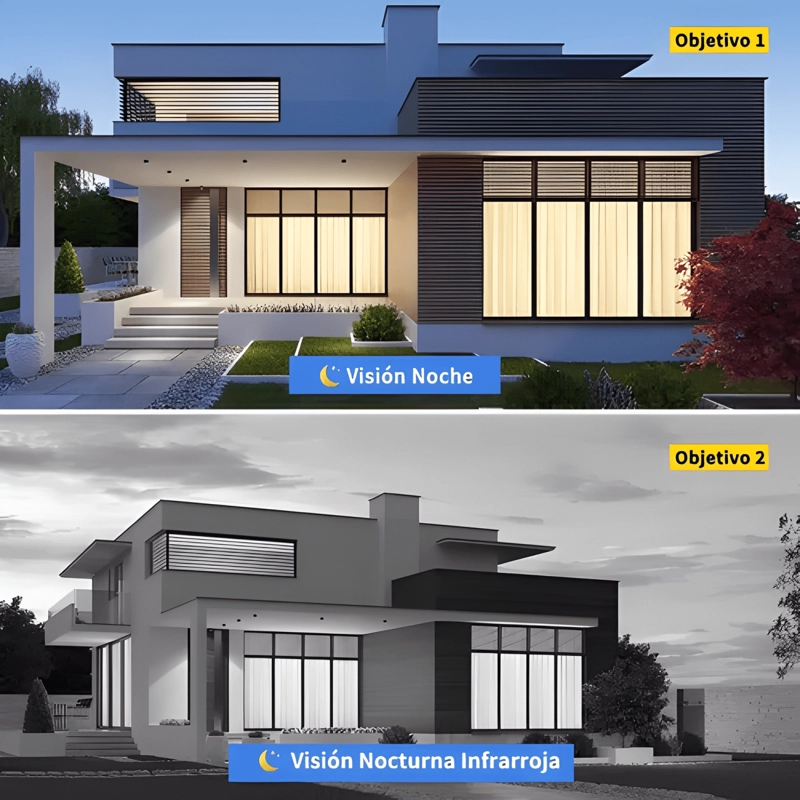 CAMARA WIFI SEGURIDAD IP EXTERIOR DOBLE LENTE WIFI EXTERIOR - 4
