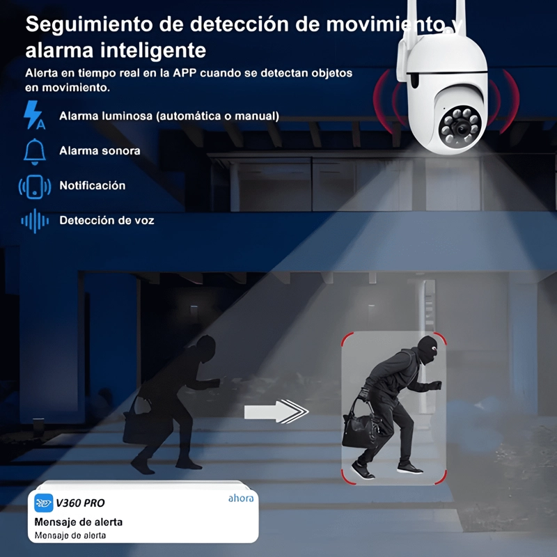 CAMARA DE SEGURIDAD EXTERIOR 3MP INALAMBRICA HD 360° PRO - 1