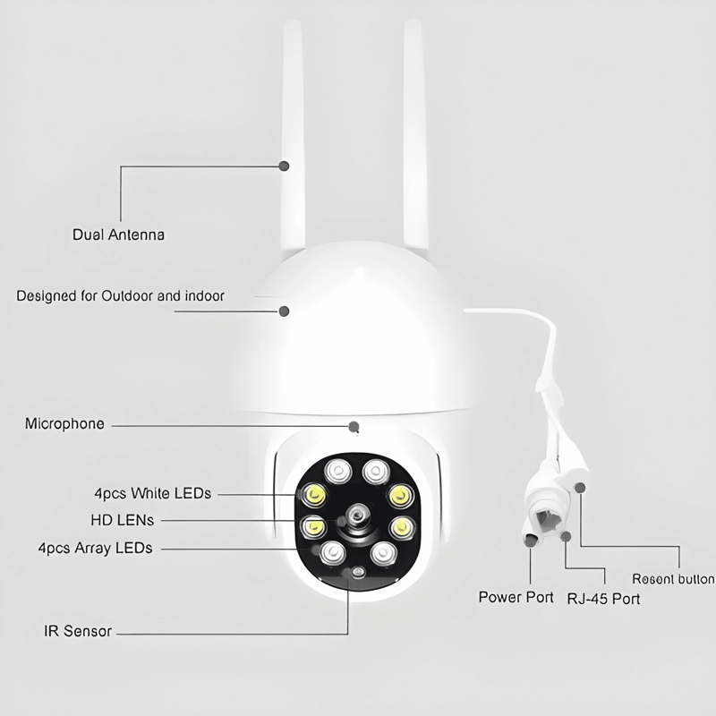 CAMARA MOVIMIENTO IP INFRARROJO IMPERMEABLE WIFI 1080HD - 1