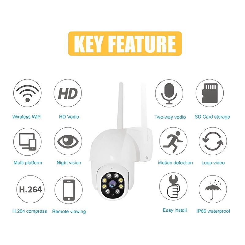 CAMARA MOVIMIENTO IP INFRARROJO IMPERMEABLE WIFI 1080HD - 3