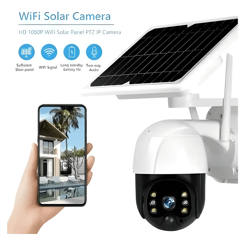 CAMARA IP SOLAR SEGURIDAD WIFI EXTERIOR HD 1080P BLANCO - 2