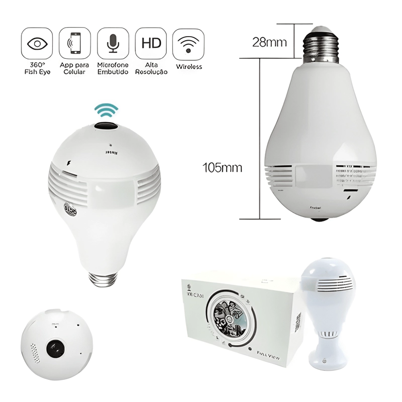 CAMARA DE SEGURIDAD AMPOLLETA IP 360º WIFI HD VIGILANCIA PLU - 4