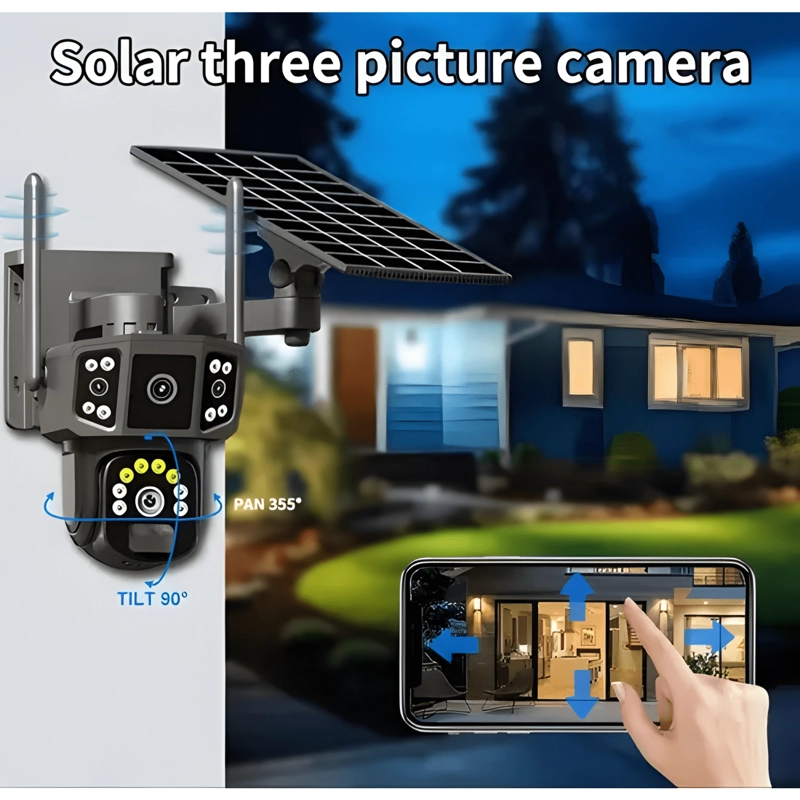 CAMARA SEGURIDAD SOLAR WIFI INALAMBRICA LENTE DUAL4K V380PRO - 4