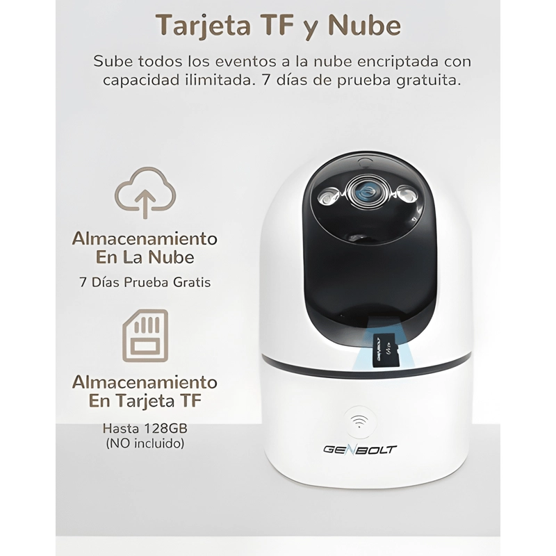 GENBOLT® CAMARA DE SEGURIDAD WIFI INTERIORE IP VIGILANCIA - 4