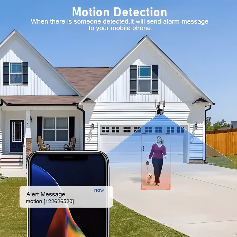 CAMARA EXTERIOR SEGURIDAD DOBLE VISION IP WIFI BALIZA ROJA - 2