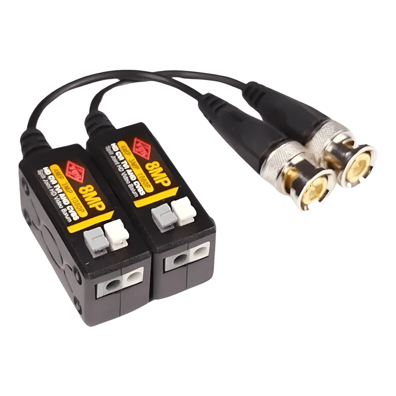 PACK 4 VIDEO BALUN 8MP Y 4 PAR CONECTORES DC - 4