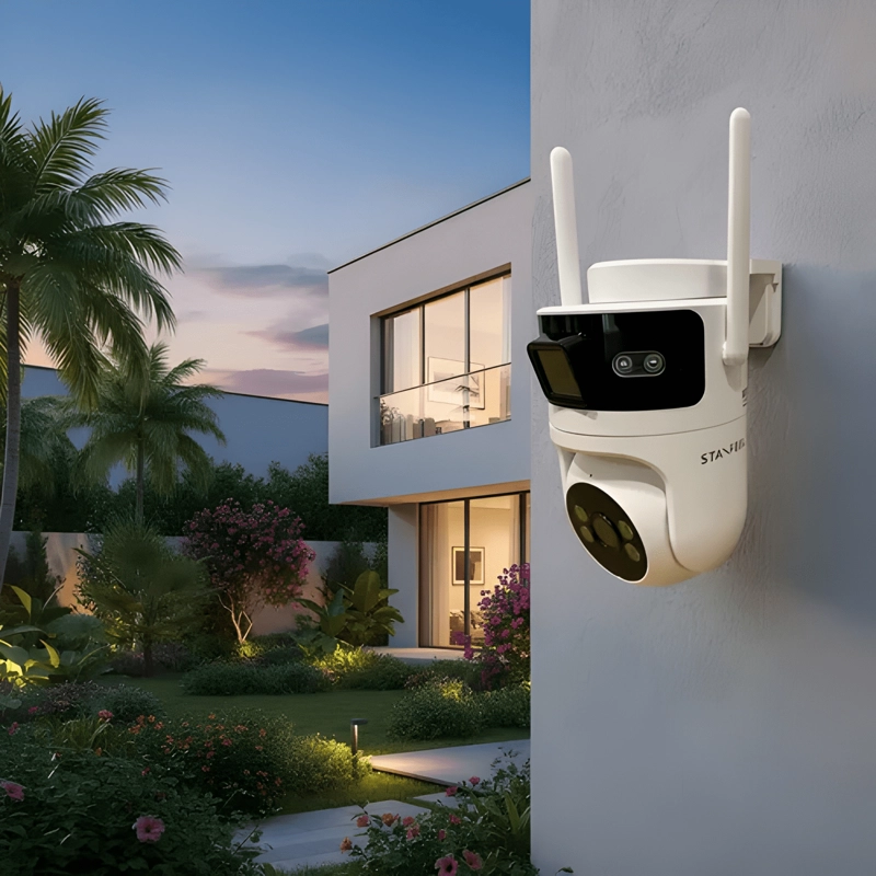 CAMARA EXTERIOR WIFI STANFEEL ST66 DUAL 2K PARA APP TUYA PLU - 1