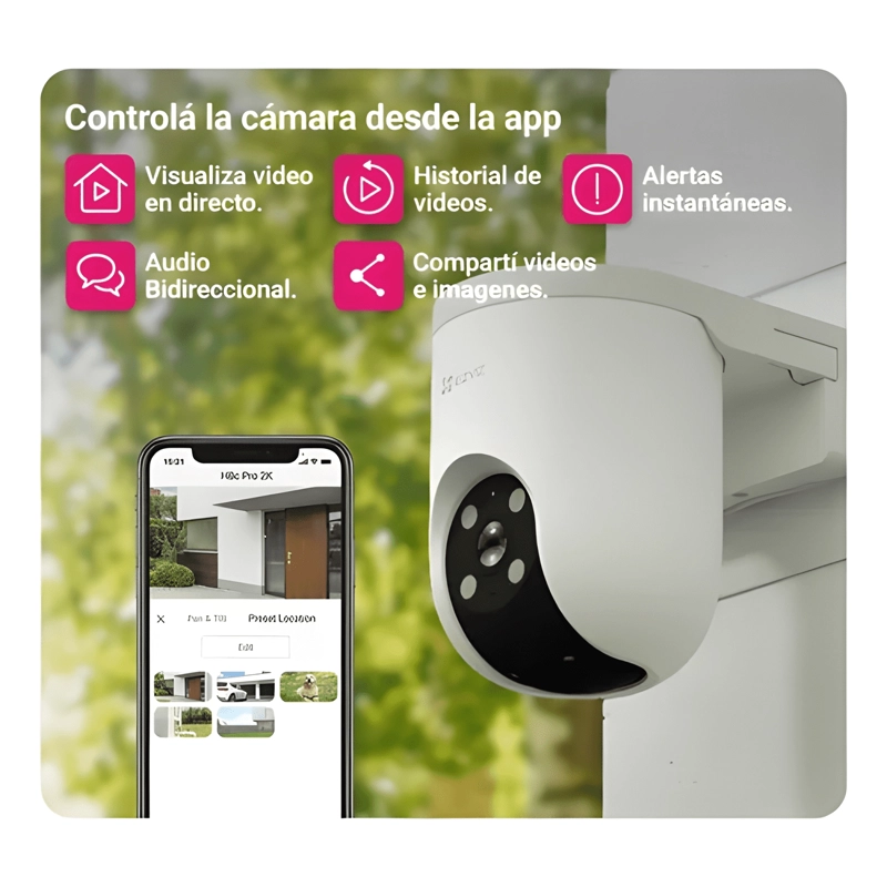 CAMARA SEGURIDAD PT WIFI H8C PRO 3K AUTO-TRACKING BLANCO - 1