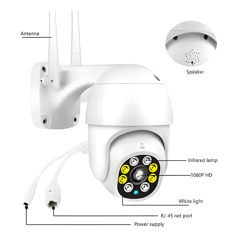 CAMARA DE SEGURIDAD WIFI INTERIOR EXTERIOR BLANCO - 1