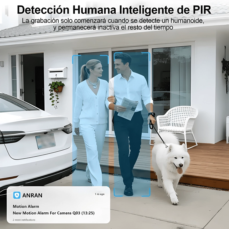 SOLAR CAMARA DE SEGURIDAD ANRAN N30W1545 IP WIFI CON NEGRO - 3