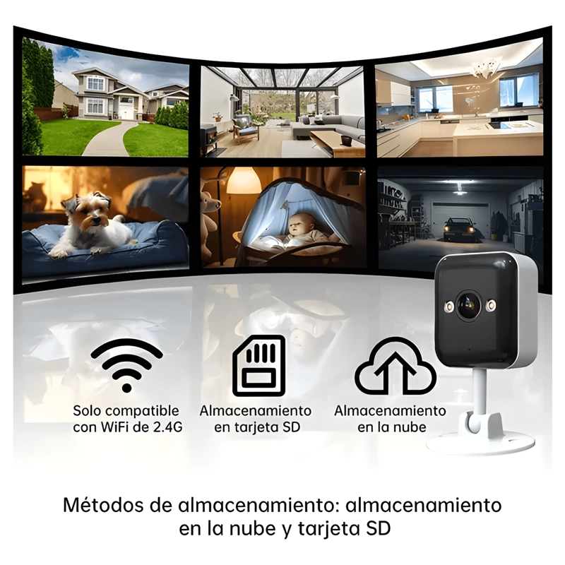 CAMARA DE SEGURIDAD WIFI EXTERIOR 3MP IP ALARMA COLOR NOCHE - 1