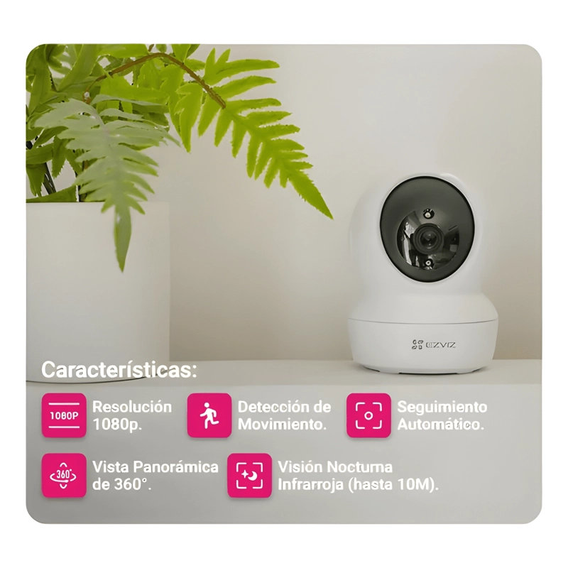 CAMARA SEGURIDAD WIFI INTERIOR H6C PRO 2K DETECCION BLANCO - 2