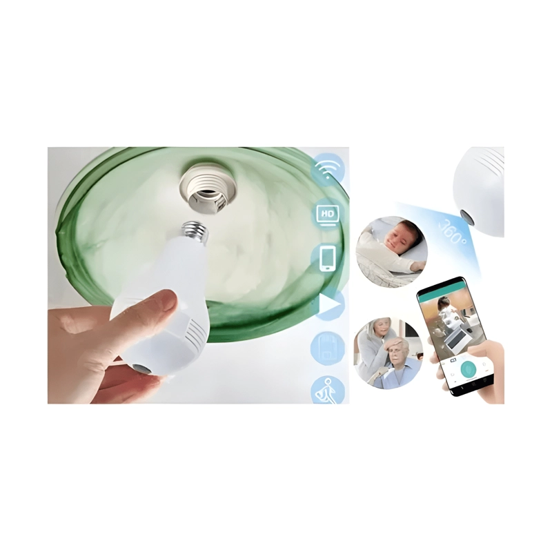 CAMARA DE SEGURIDAD AMPOLLETA IP 360º WIFI HD VIGILANCIA - 3