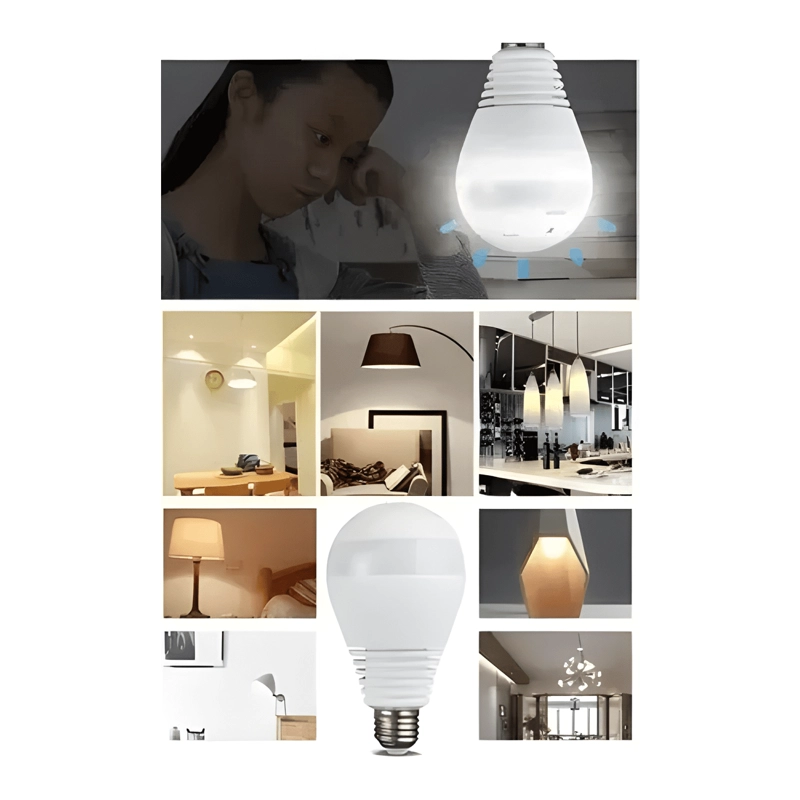 CAMARA DE SEGURIDAD AMPOLLETA IP 360º WIFI HD VIGILANCIA - 4