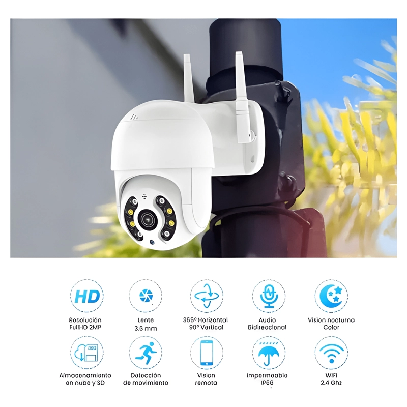 CAMARA SEGURIDAD EXTERIOR YOOSEE WIFI 2MP BAZUCA NEGRO - 3