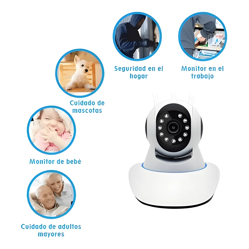 CAMARA SEGURIDAD WIFI IP360 INFRARROJO SENSOR 3 ANTENA 1080P - 1