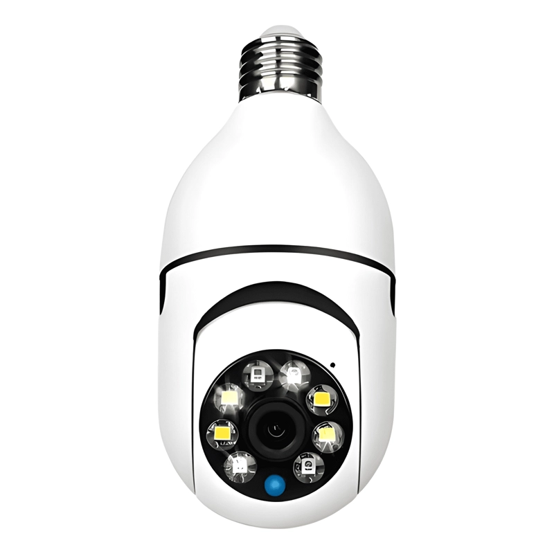 CAMARA DE SEGURIDAD INALAMBRICA 360° TIPO AMPOLLETA II RED - 1
