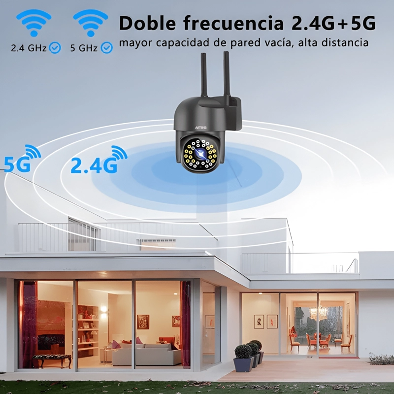 ATSG® 5G CAMARAS DE SEGURIDAD CON LED ALARMA WIFI6 - 3