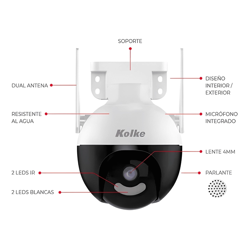 CAMARA DE SEGURIDAD KOLKE PTZ 4MP 2.4G INALAMBRICA VISION - 1