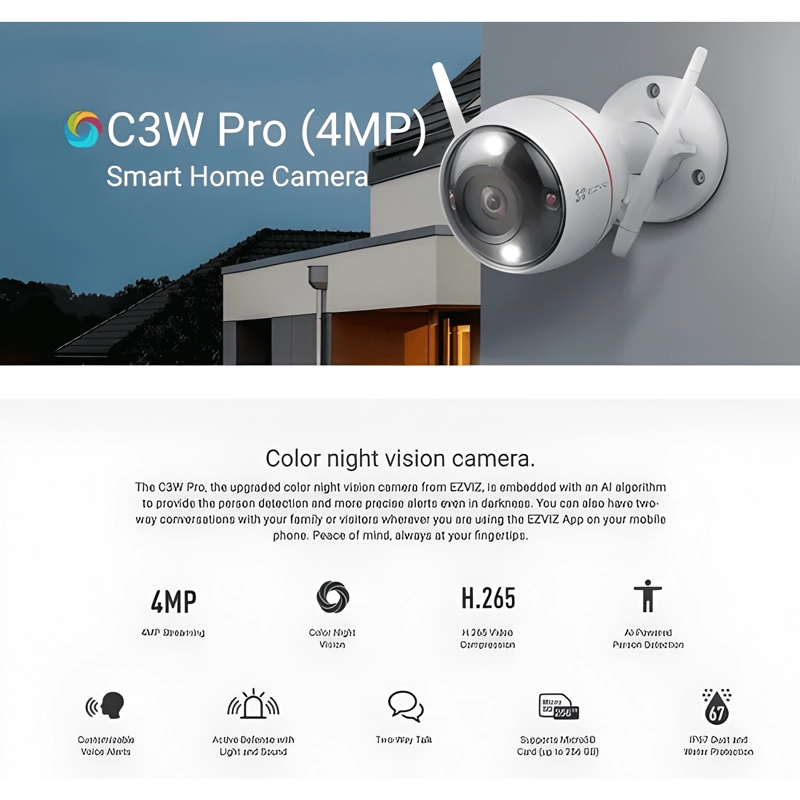 CAMARA DE SEGURIDAD EZVIZ C3W PRO CS-C3W-A0-3H4WFRL BLANCO - 3