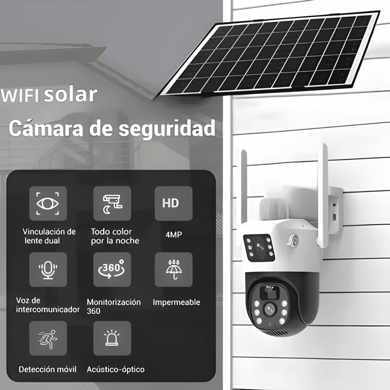 CAMARA SOLAR360°EXTERIOR WIFI INALAMBRICA DOBLE LENTE4MP+32G - 3