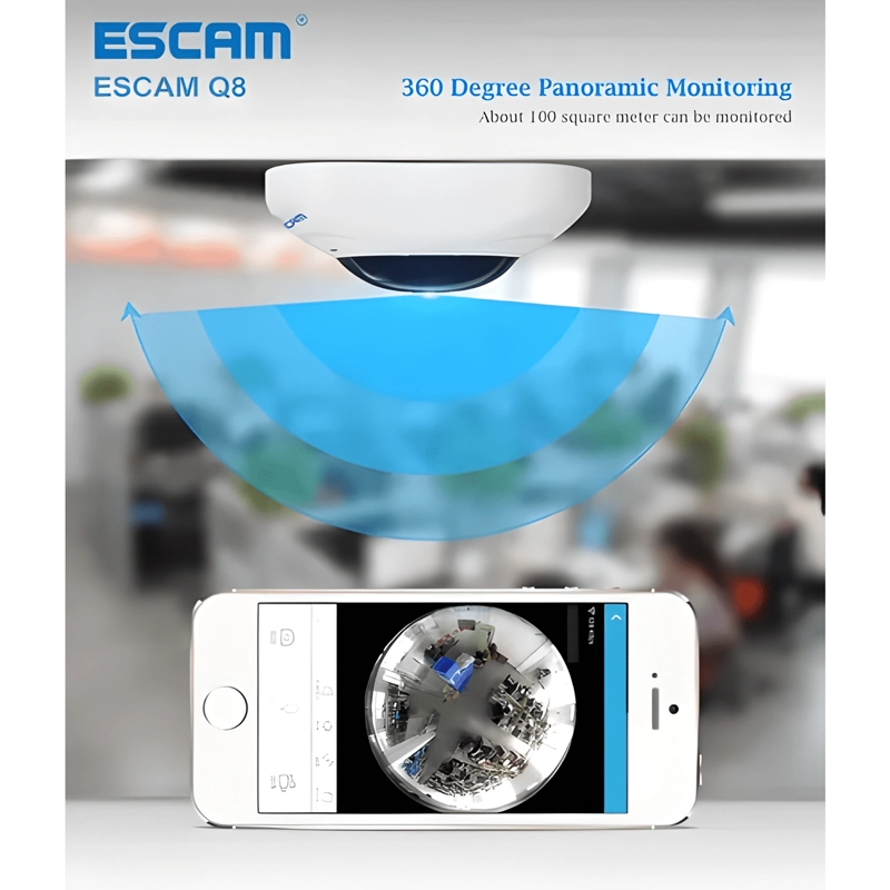 CAMARA PANORAMICA IP WIFI ESCAM Q8 360 GRADOS PTZ BLANCA - 4