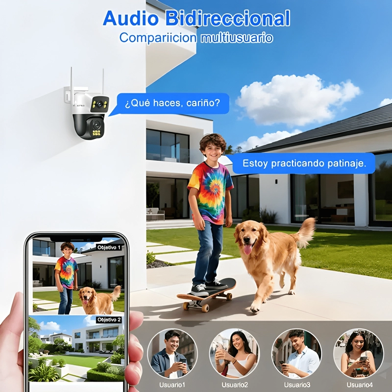ATSG® 5G/2.4G 2 LENTE 2 PANTALLA CAMARA DE SEGURIDAD PRO - 4