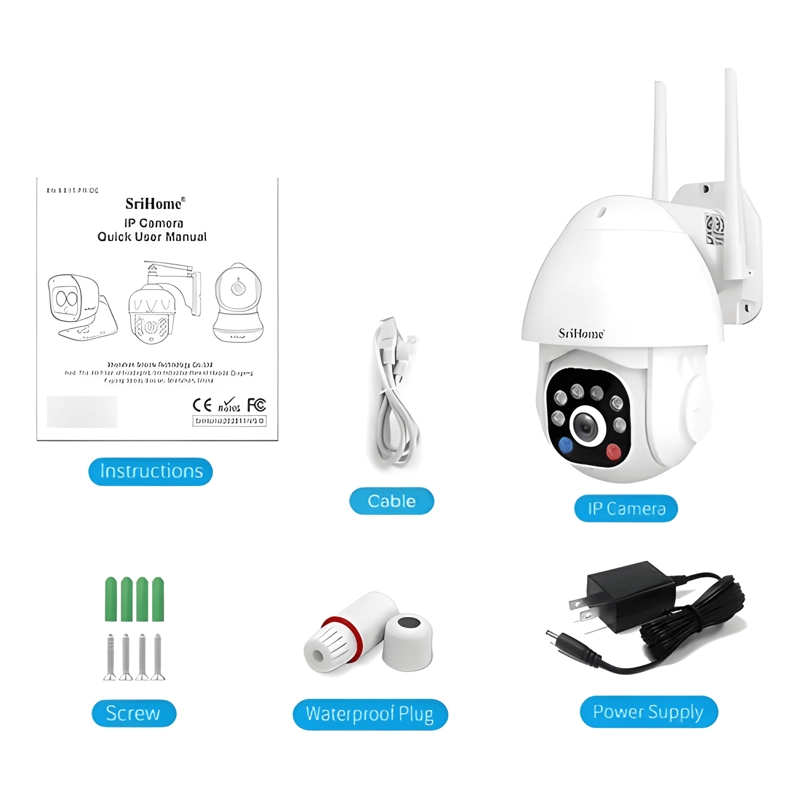 CAMARA DE SEGURIDAD SRIHOME SH039B CON RESOLUCION BLANCO - 2