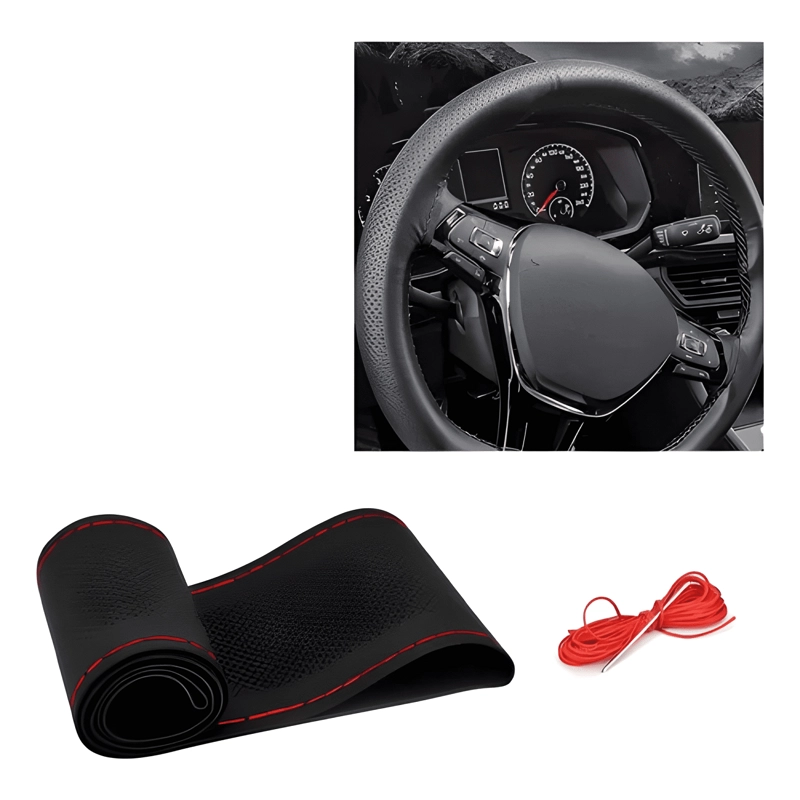 FUNDA CUBRE VOLANTE COSIDO ANTIDESLIZANTE ECOCUERO PARA ULTR - 1