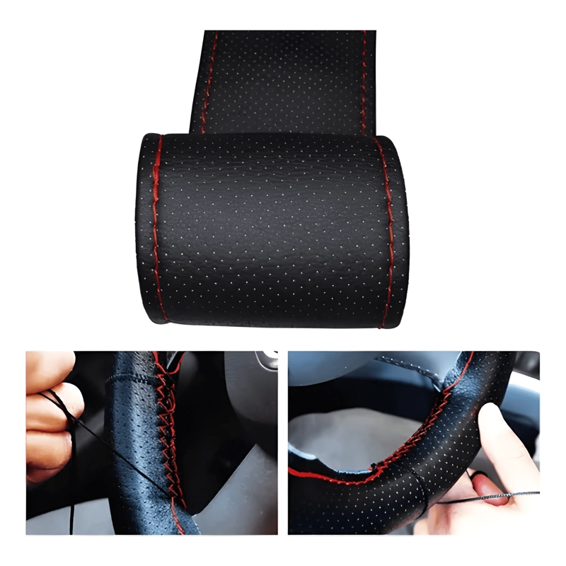 FUNDA CUBRE VOLANTE COSIDO ANTIDESLIZANTE ECOCUERO PARA PLUS - 1