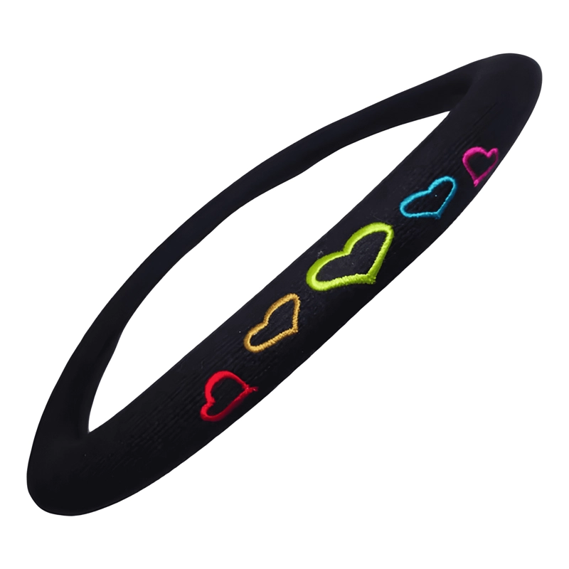 FUNDA CUBRE VOLANTE AUTO TELA DISEÑO BORDADO UNIVERSAL MUJER - 4